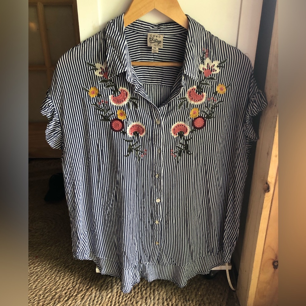 Como Vintage embroidered top
